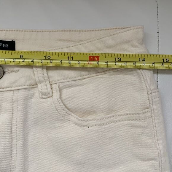 Boston Proper Women's High Rise Cream Jeans with Gold Brown Tan Accents Size 6 - Picture 5 of 10